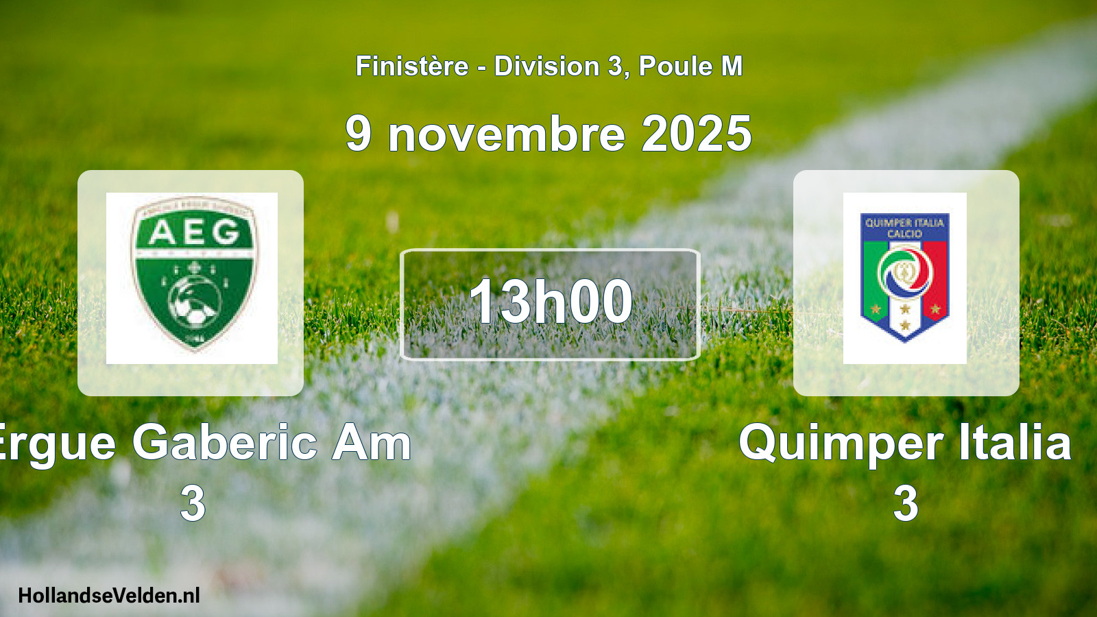 Scheduled Match: Ergue Gaberic Am 3 - Quimper Italia 3 (9 November 2025)