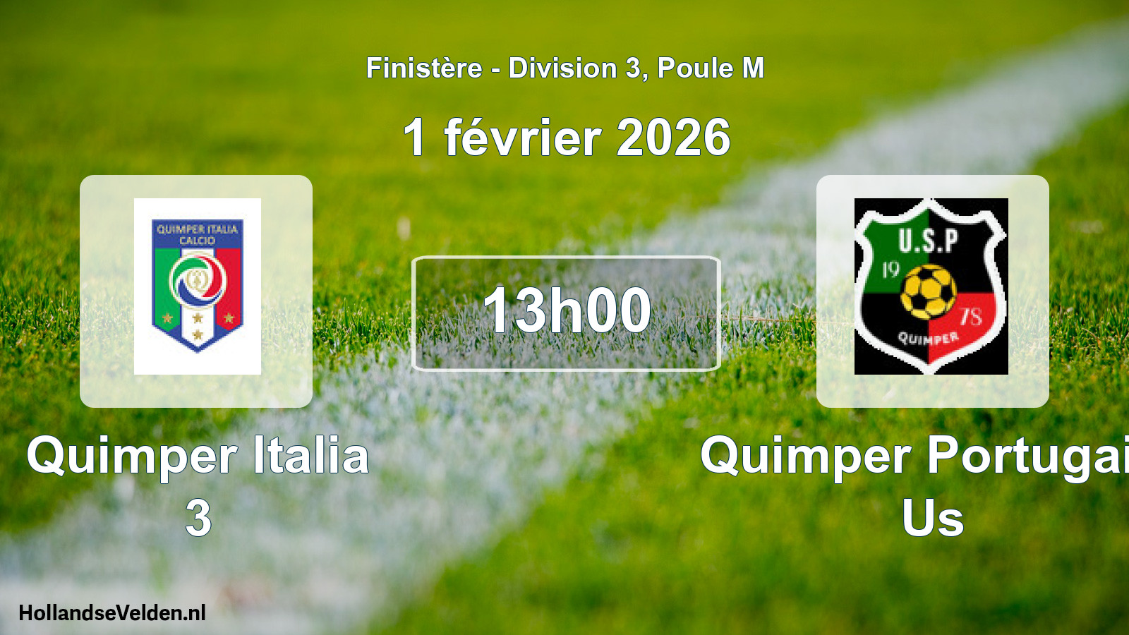 Geplande wedstrijd: Quimper Italia 3 - Quimper Portugais Us (1 février 2026)