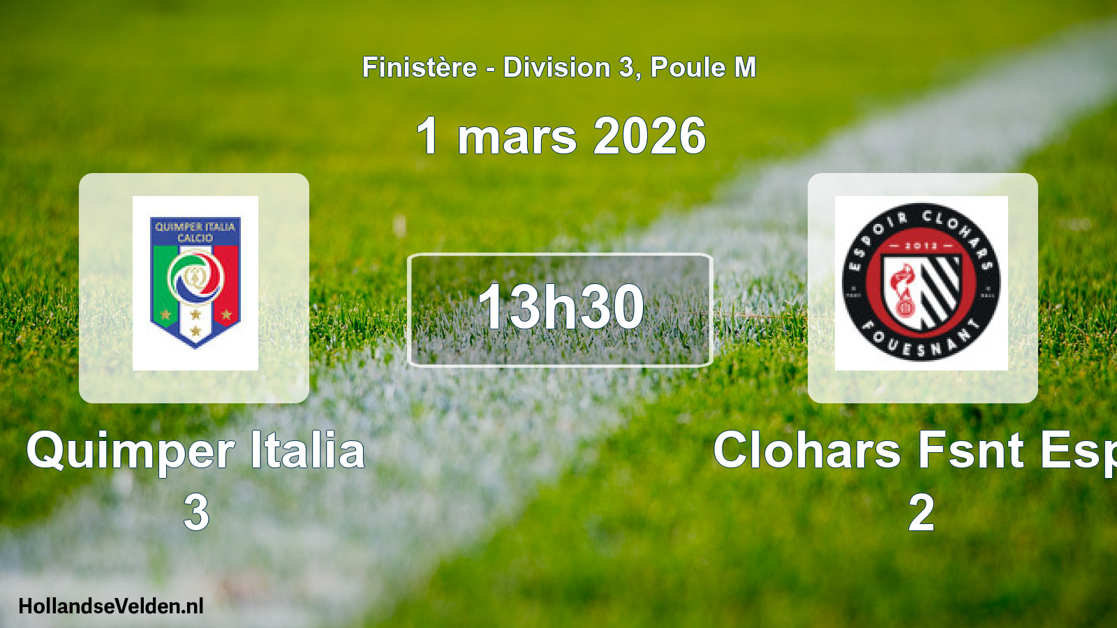 Geplande wedstrijd: Quimper Italia 3 - Clohars Fsnt Esp 2 (1 maart 2026)