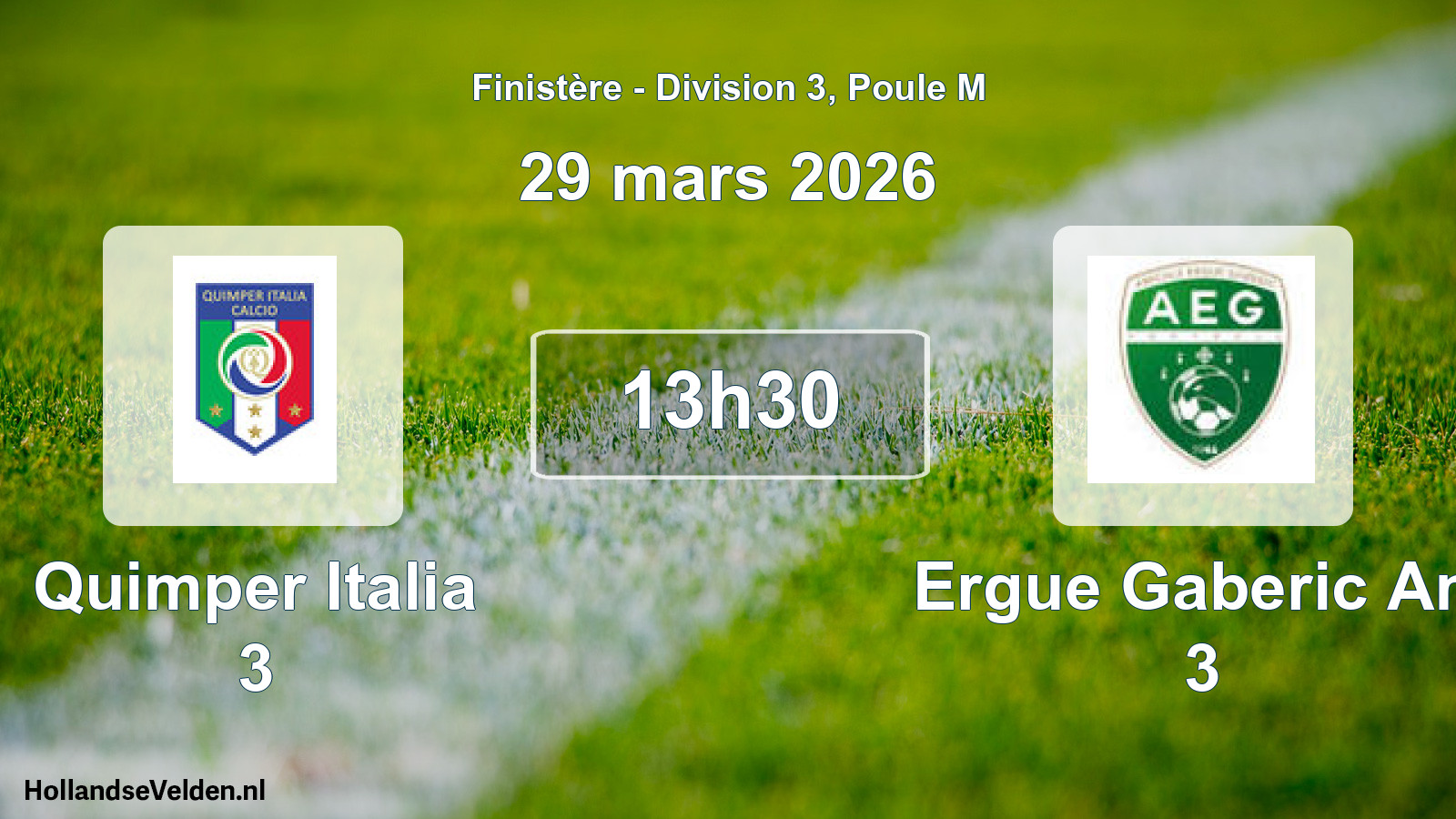 Geplande wedstrijd: Quimper Italia 3 - Ergue Gaberic Am 3 (29 mars 2026)