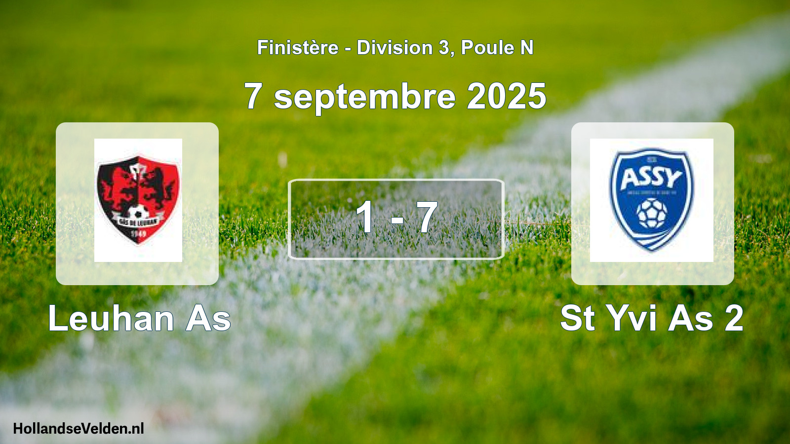 Gespeelde wedstrijd: Leuhan As - St Yvi As 2 1 - 7 (7 septembre 2025)