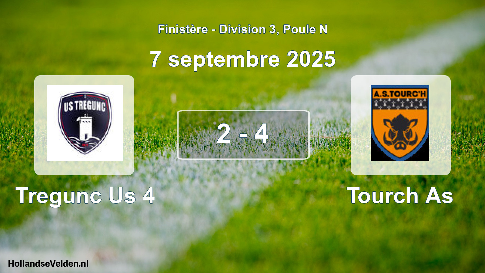 Gespeelde wedstrijd: Tregunc Us 4 - Tourch As 2 - 4 (7 septembre 2025)