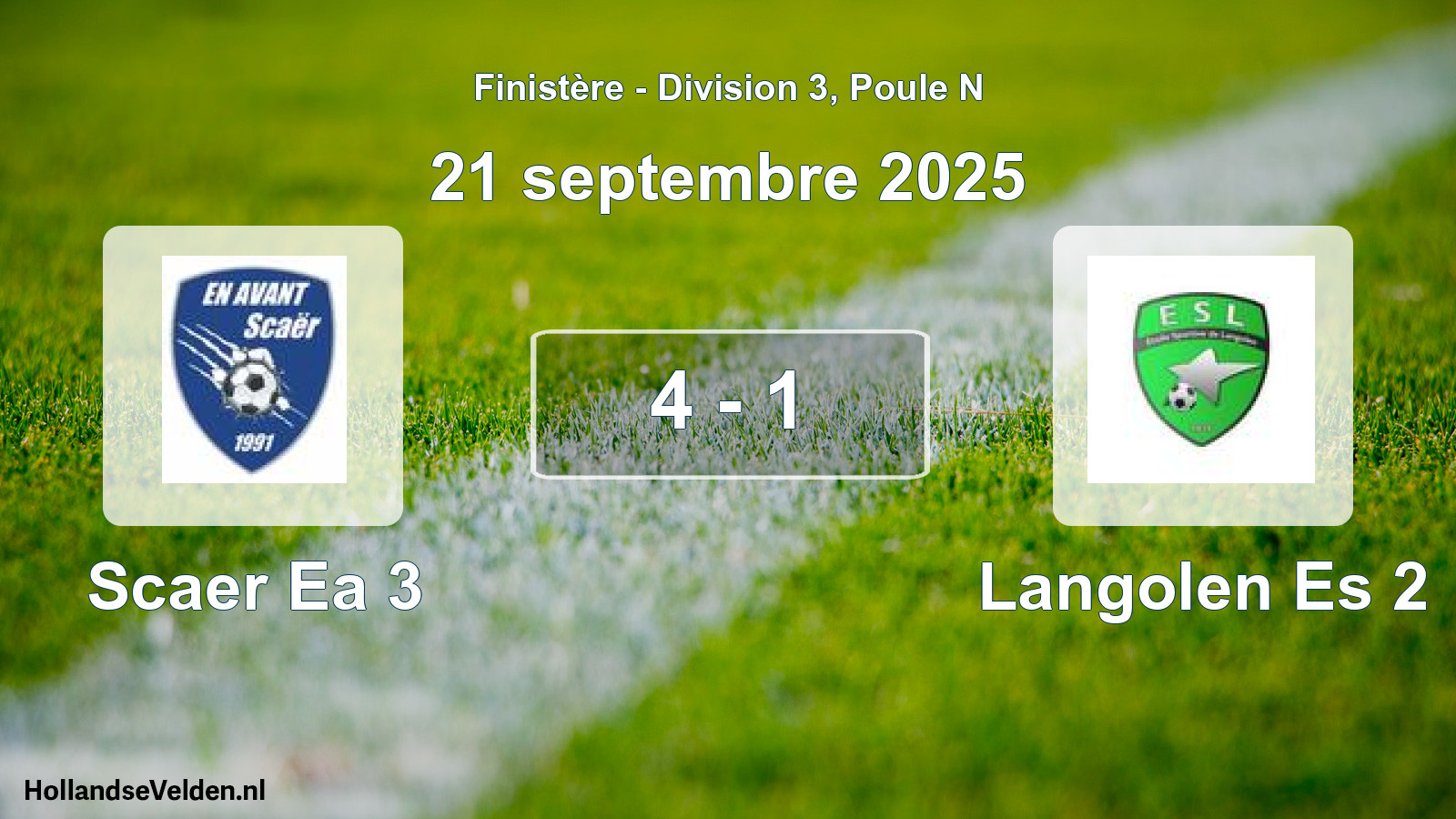 Gespeelde wedstrijd: Scaer Ea 3 - Langolen Es 2 4 - 1 (21 septembre 2025)
