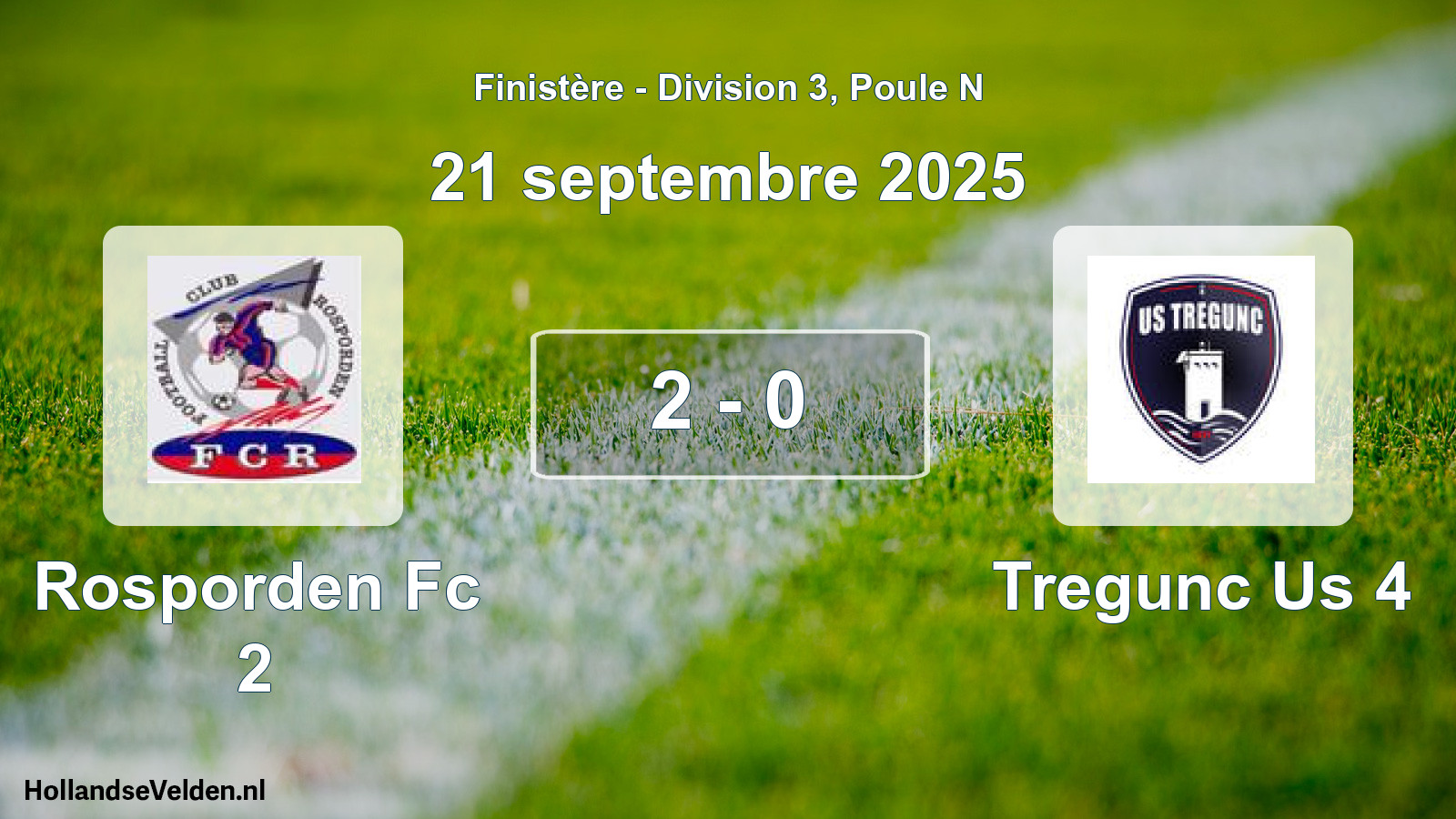 Gespeelde wedstrijd: Rosporden Fc 2 - Tregunc Us 4 2 - 0 (21 septembre 2025)