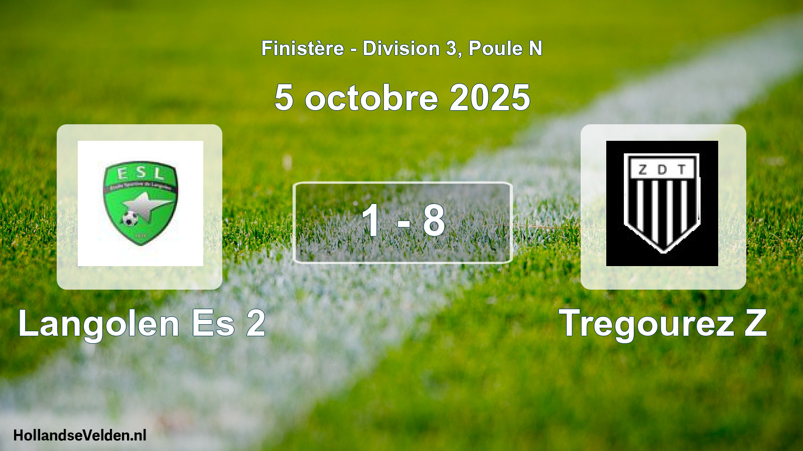 Total number of matches played: Langolen Es 2 - Tregourez Z 1 - 8 (5 October 2025)