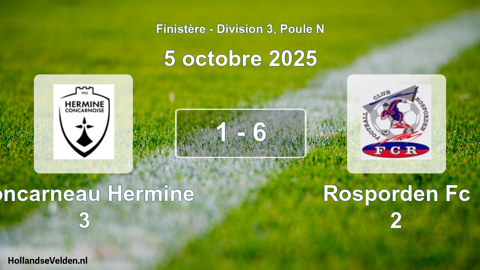 Gespeelde wedstrijd: Concarneau Hermine 3 - Rosporden Fc 2 1 - 6 (5 oktober 2025)