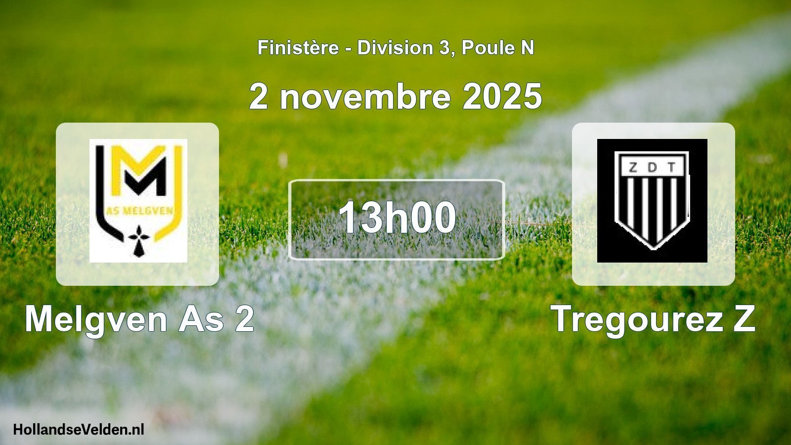 Geplande wedstrijd: Melgven As 2 - Tregourez Z (2 november 2025)