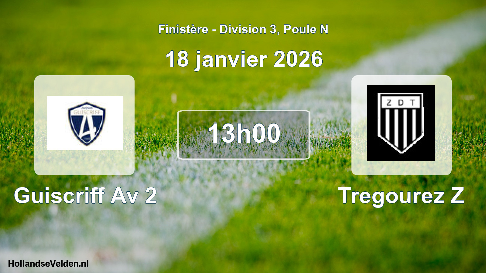 Geplande wedstrijd: Guiscriff Av 2 - Tregourez Z (18 janvier 2026)