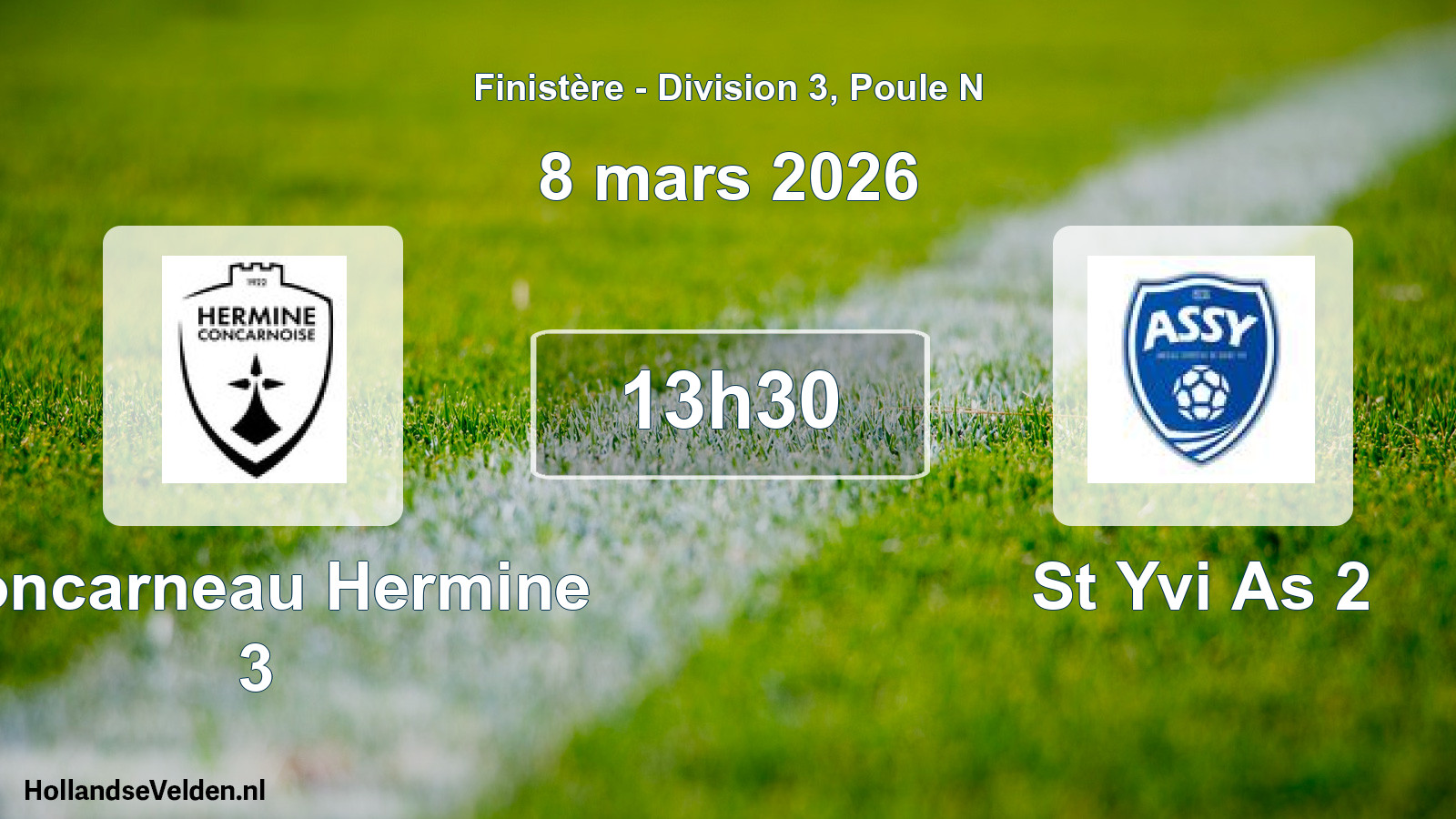 Geplande wedstrijd: Concarneau Hermine 3 - St Yvi As 2 (8 mars 2026)