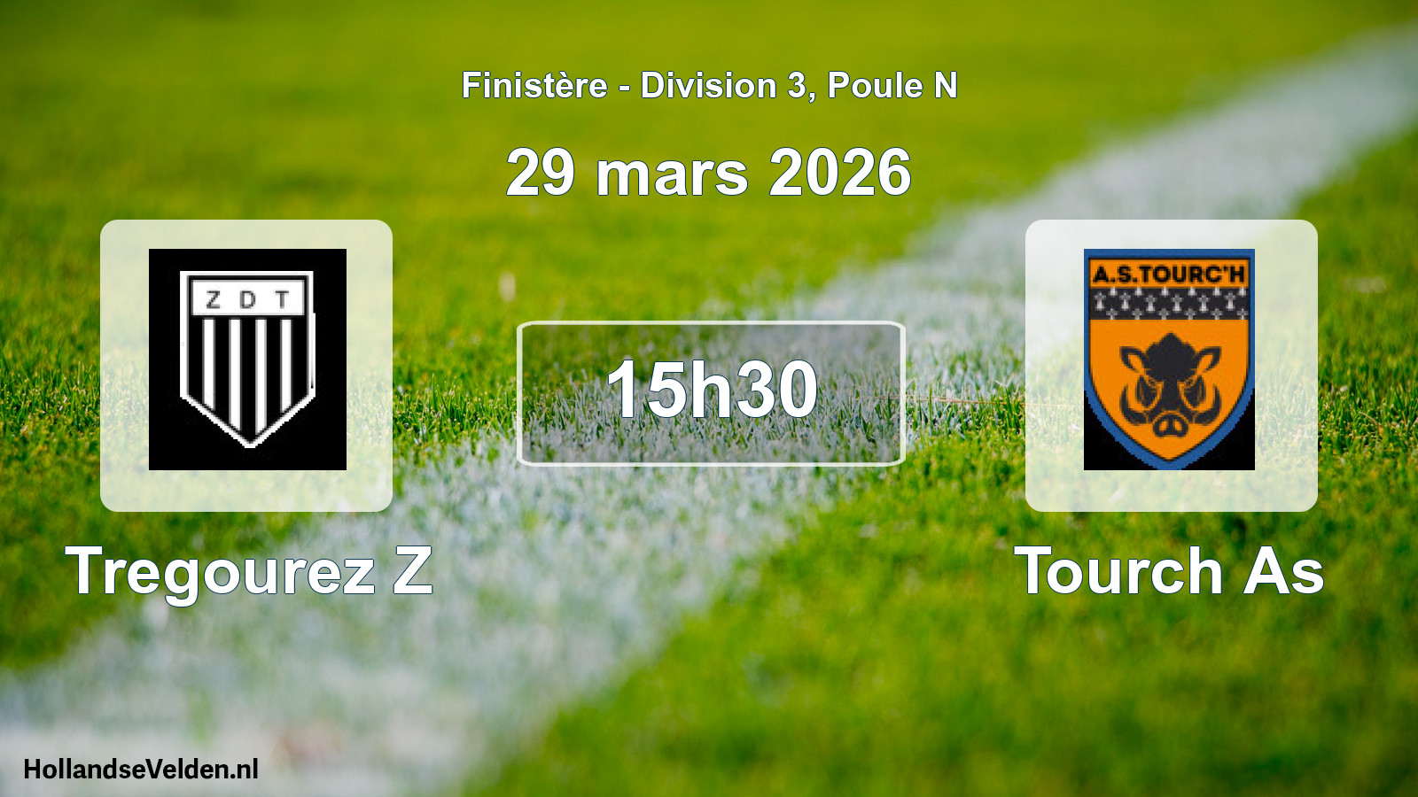 Geplande wedstrijd: Tregourez Z - Tourch As (29 maart 2026)