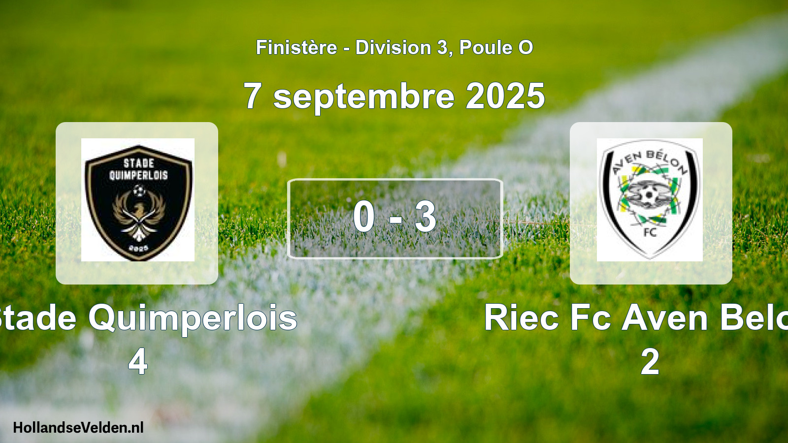 Gespeelde wedstrijd: Stade Quimperlois 4 - Riec Fc Aven Belon 2 0 - 3 (7 september 2025)