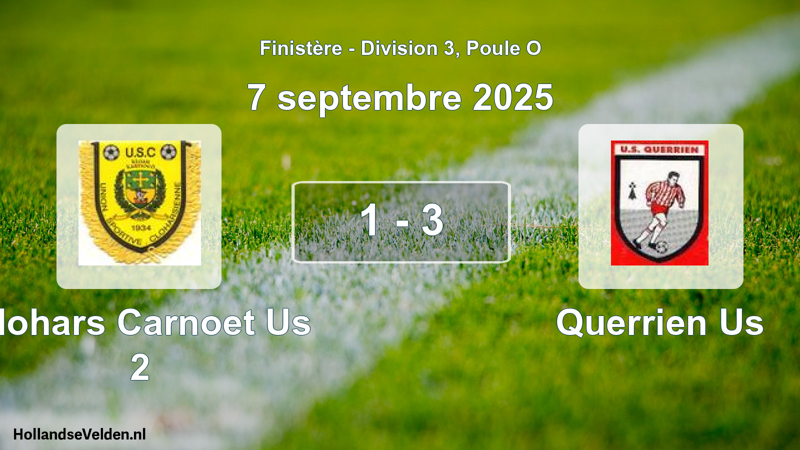 Gespeelde wedstrijd: Clohars Carnoet Us 2 - Querrien Us 1 - 3 (7 septembre 2025)
