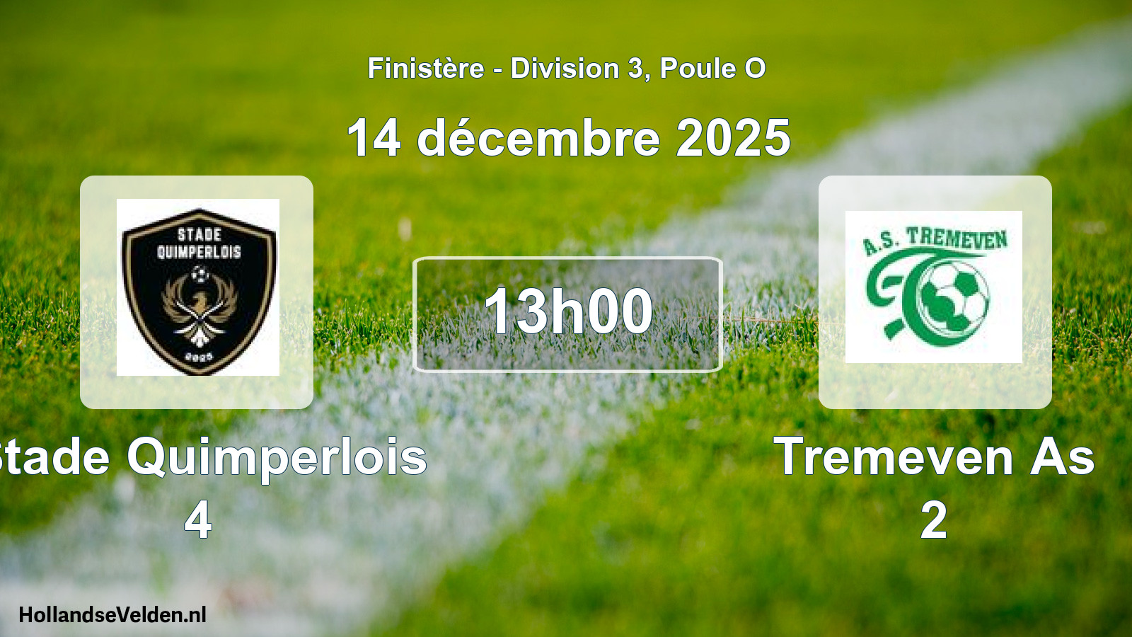 Scheduled Match: Stade Quimperlois 4 - Tremeven As 2 (14 December 2025)
