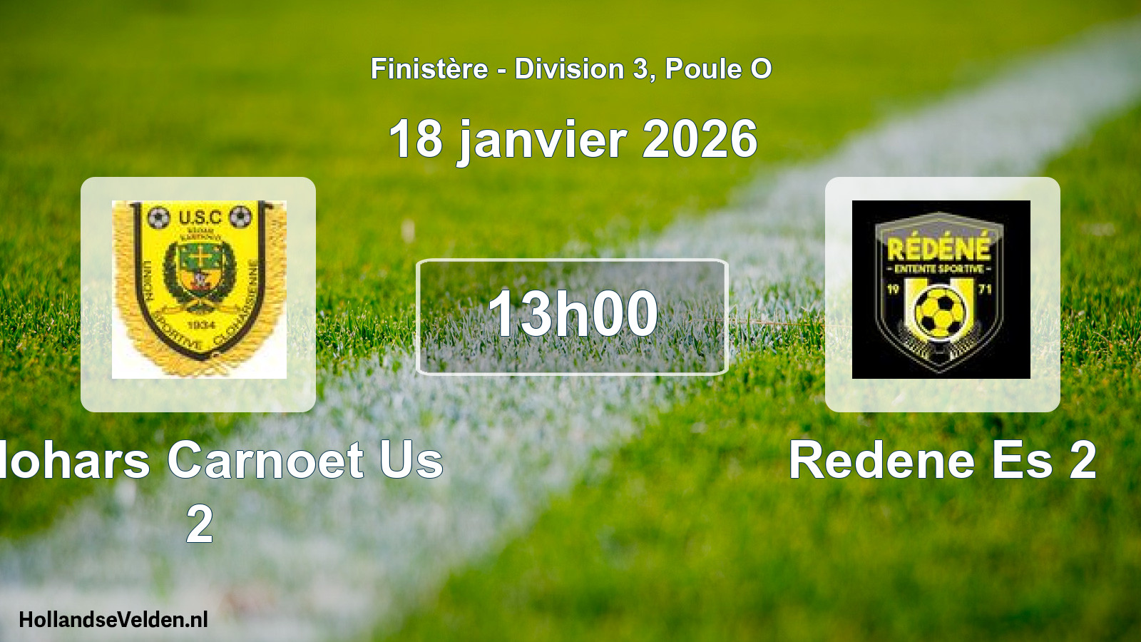 Scheduled Match: Clohars Carnoet Us 2 - Redene Es 2 (18 January 2026)
