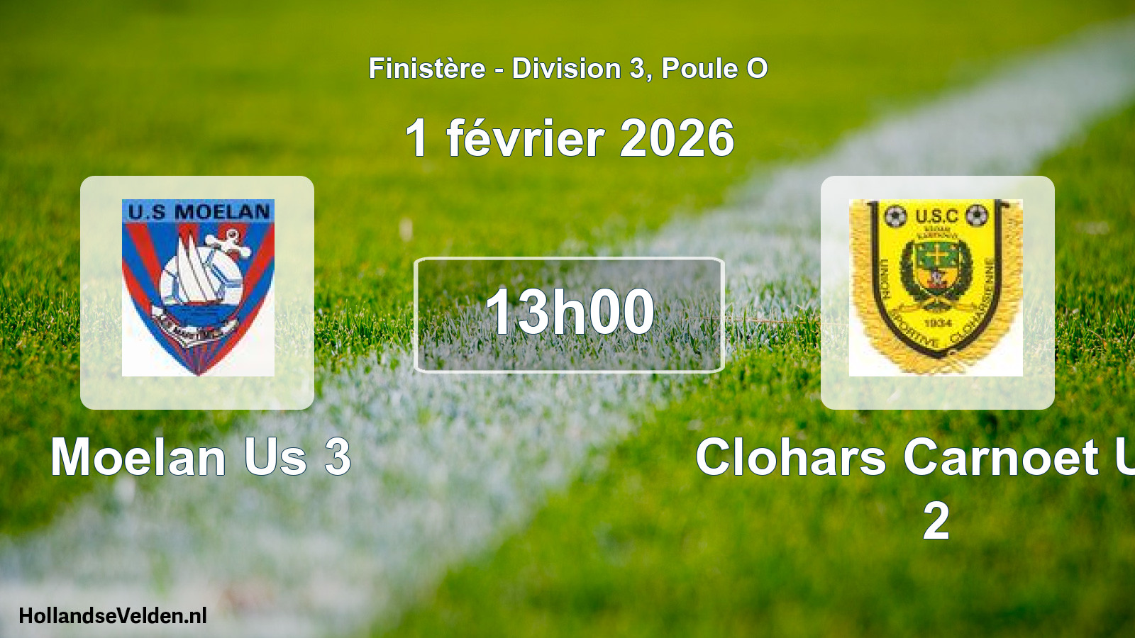 Geplande wedstrijd: Moelan Us 3 - Clohars Carnoet Us 2 (1 février 2026)