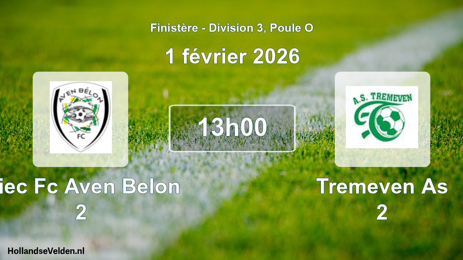 Geplande wedstrijd: Riec Fc Aven Belon 2 - Tremeven As 2 (1 februari 2026)
