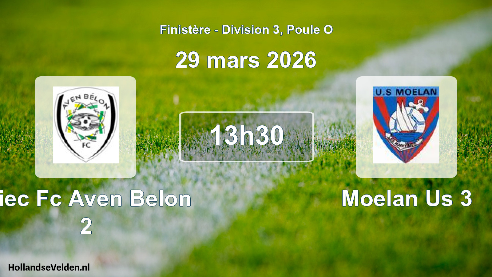 Geplande wedstrijd: Riec Fc Aven Belon 2 - Moelan Us 3 (29 maart 2026)