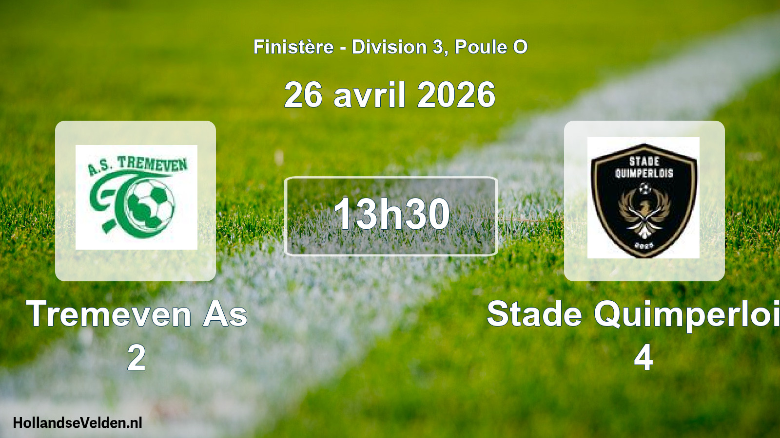 Geplande wedstrijd: Tremeven As 2 - Stade Quimperlois 4 (26 avril 2026)