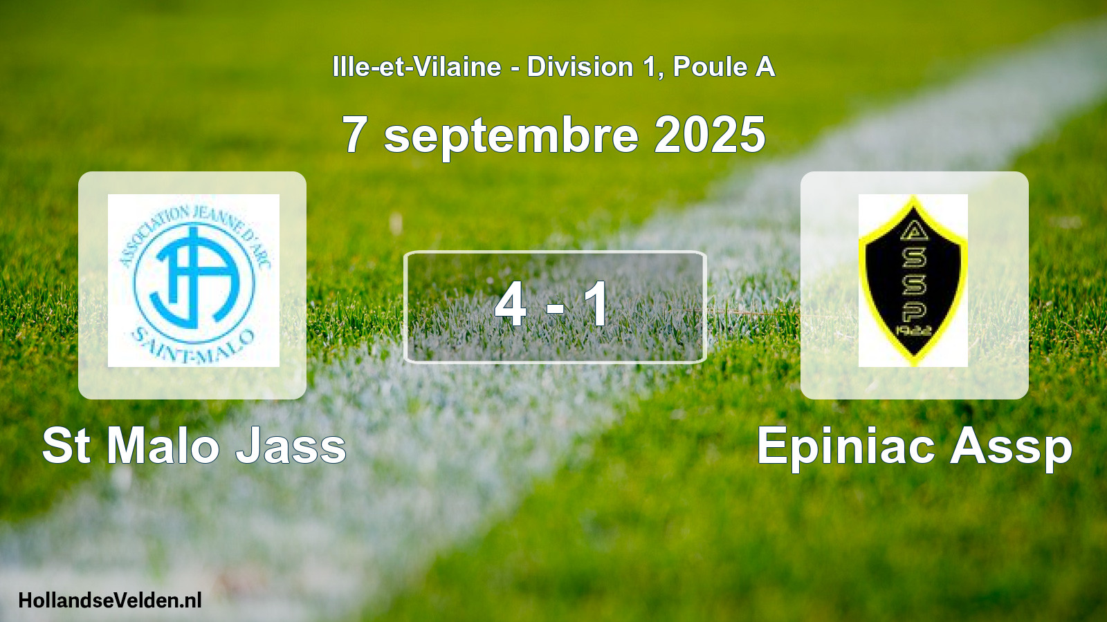 Gespeelde wedstrijd: St Malo Jass - Epiniac Assp 4 - 1 (7 septembre 2025)