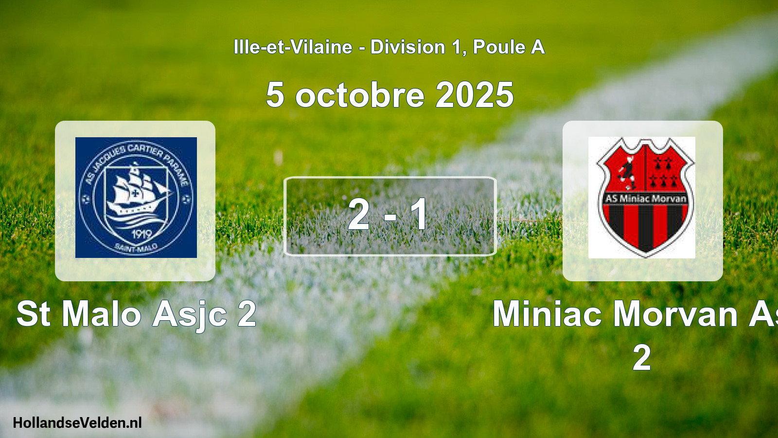 Total number of matches played: St Malo Asjc 2 - Miniac Morvan As 2 2 - 1 (5 October 2025)