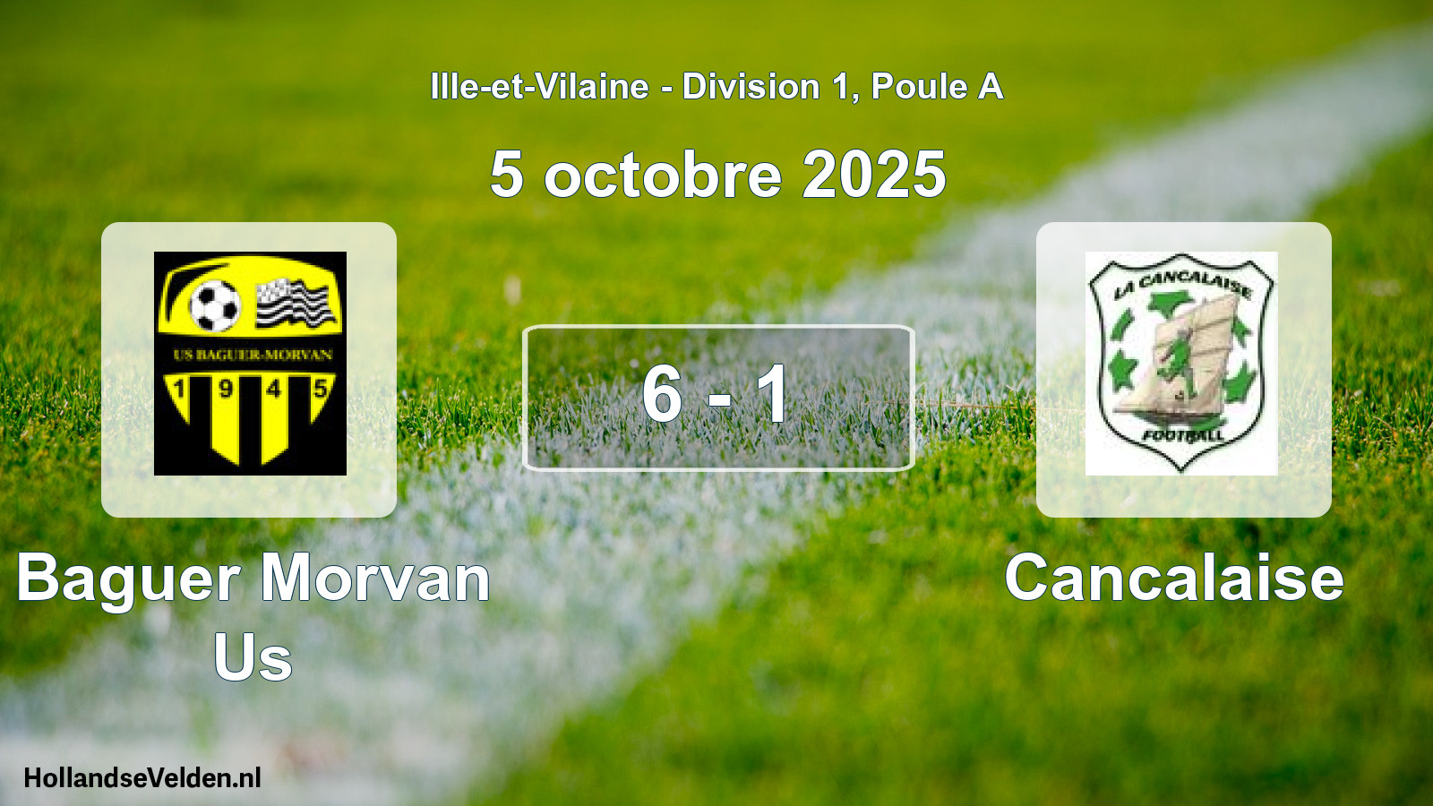 Total number of matches played: Baguer Morvan Us - Cancalaise 6 - 1 (5 October 2025)
