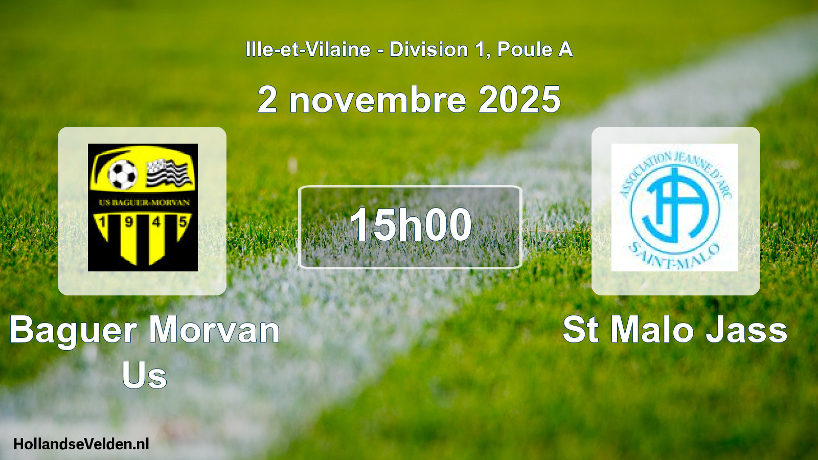 Scheduled Match: Baguer Morvan Us - St Malo Jass (2 November 2025)