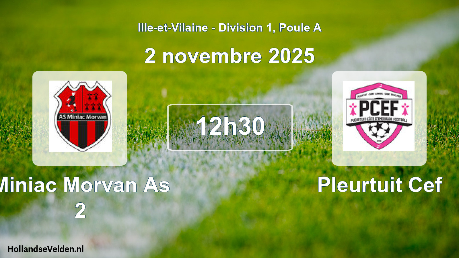 Scheduled Match: Miniac Morvan As 2 - Pleurtuit Cef (2 November 2025)