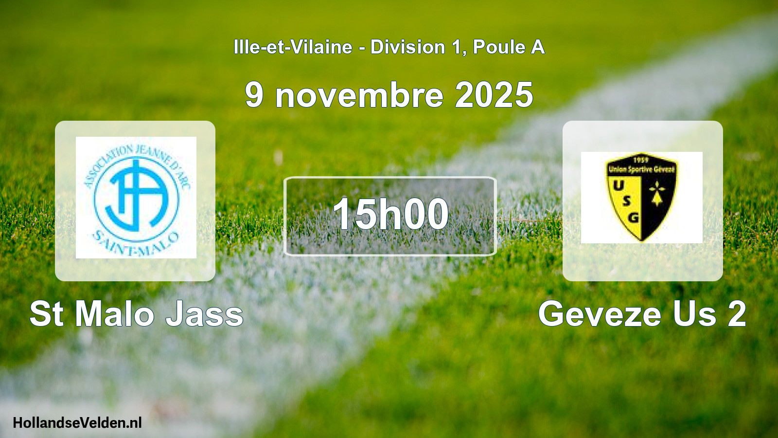 Geplande wedstrijd: St Malo Jass - Geveze Us 2 (9 november 2025)