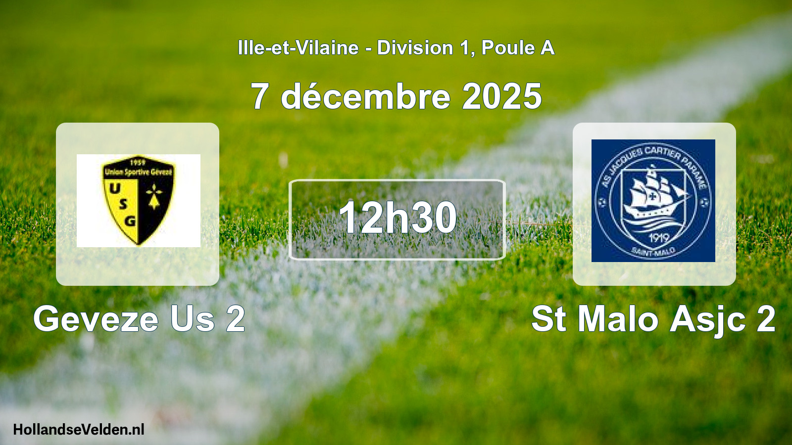 Geplande wedstrijd: Geveze Us 2 - St Malo Asjc 2 (7 décembre 2025)