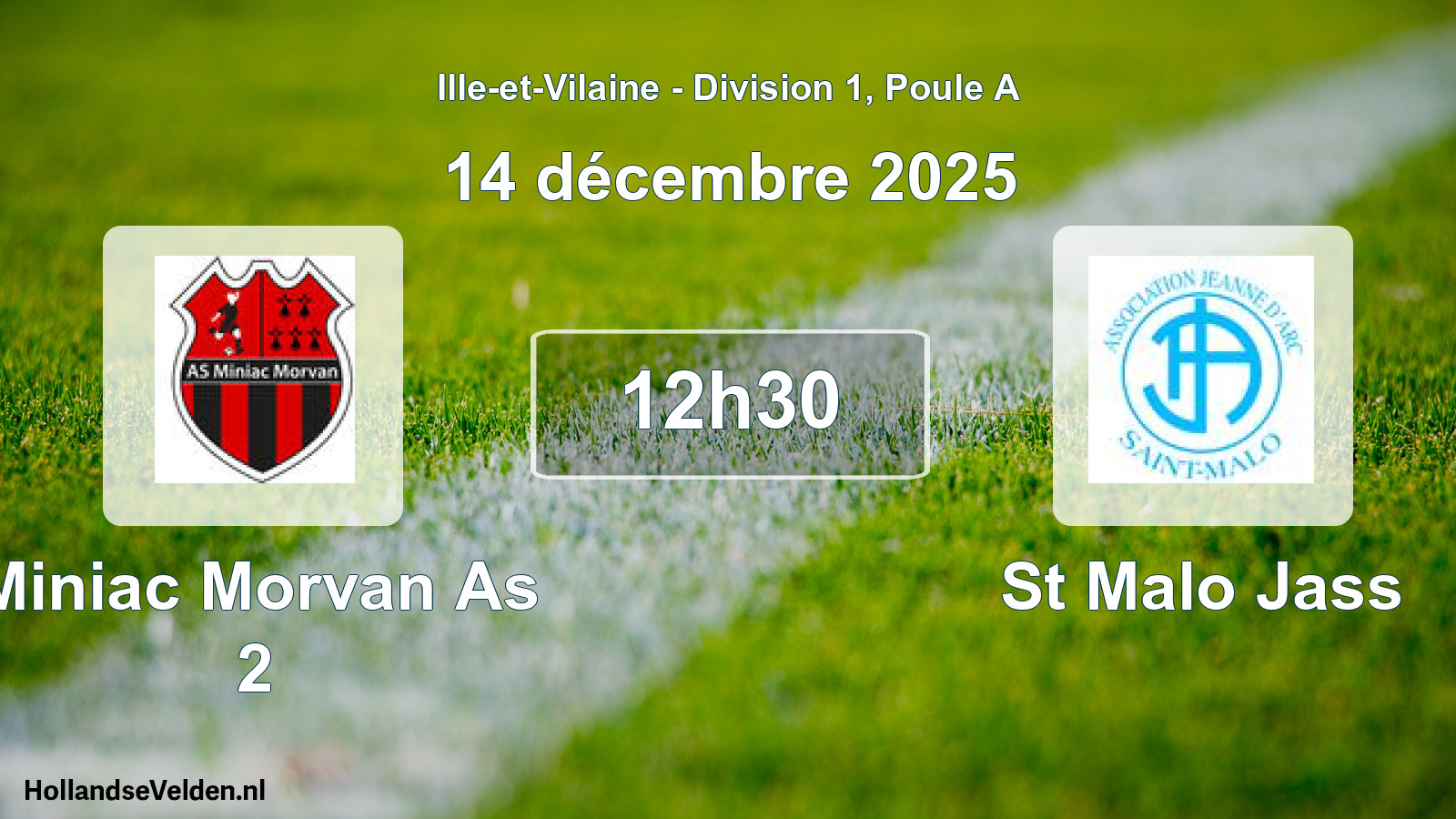 Scheduled Match: Miniac Morvan As 2 - St Malo Jass (14 December 2025)