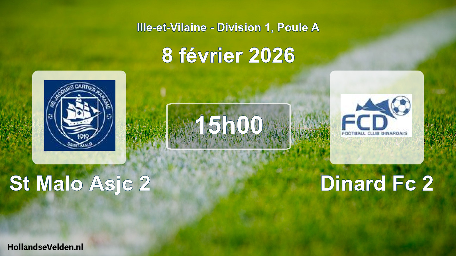 Geplande wedstrijd: St Malo Asjc 2 - Dinard Fc 2 (8 februari 2026)
