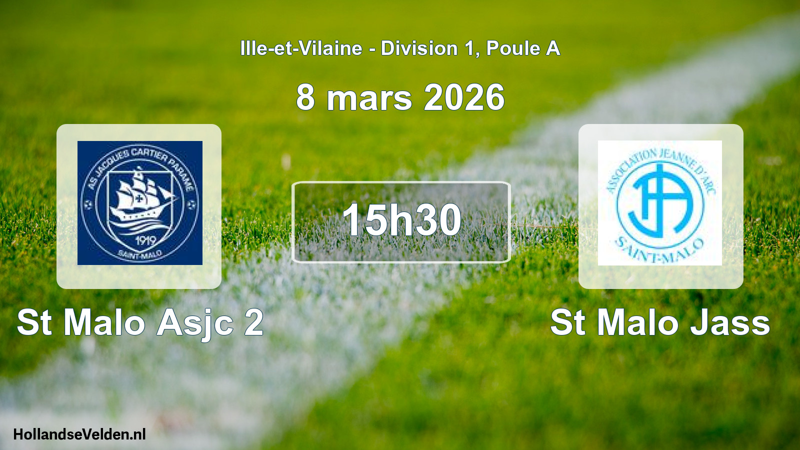 Geplande wedstrijd: St Malo Asjc 2 - St Malo Jass (8 mars 2026)