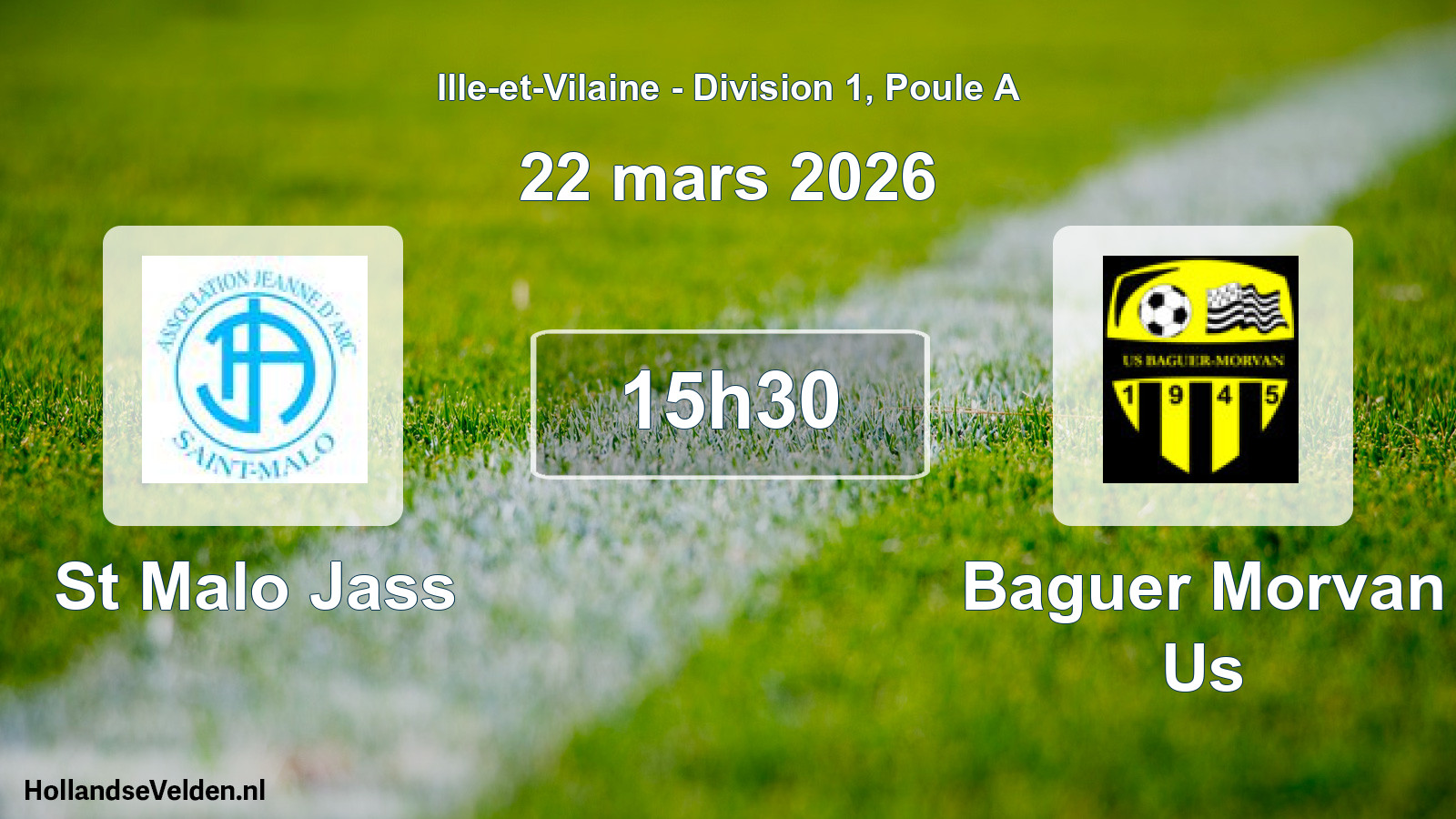 Scheduled Match: St Malo Jass - Baguer Morvan Us (22 March 2026)