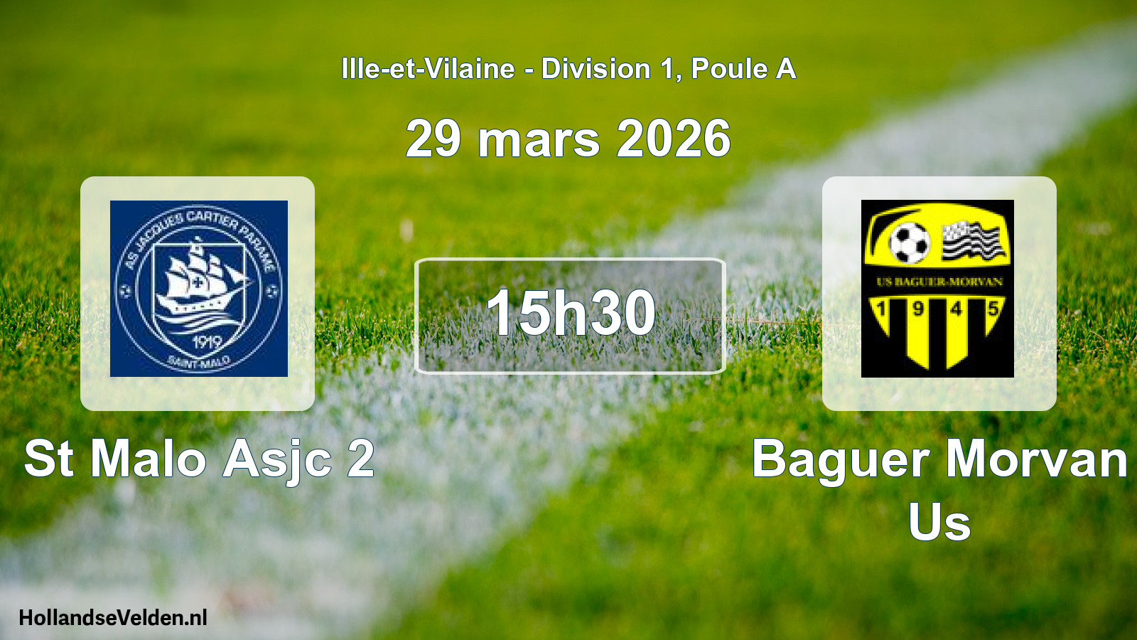 Geplande wedstrijd: St Malo Asjc 2 - Baguer Morvan Us (29 mars 2026)