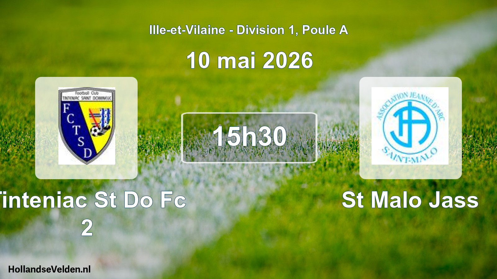 Geplande wedstrijd: Tinteniac St Do Fc 2 - St Malo Jass (10 mai 2026)