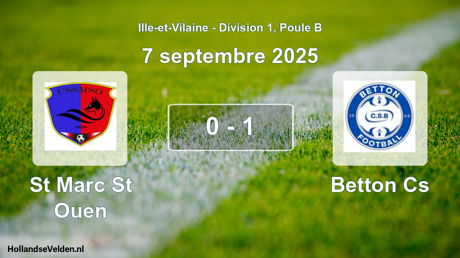 Gespeelde wedstrijd: St Marc St Ouen - Betton Cs 0 - 1 (7 septembre 2025)