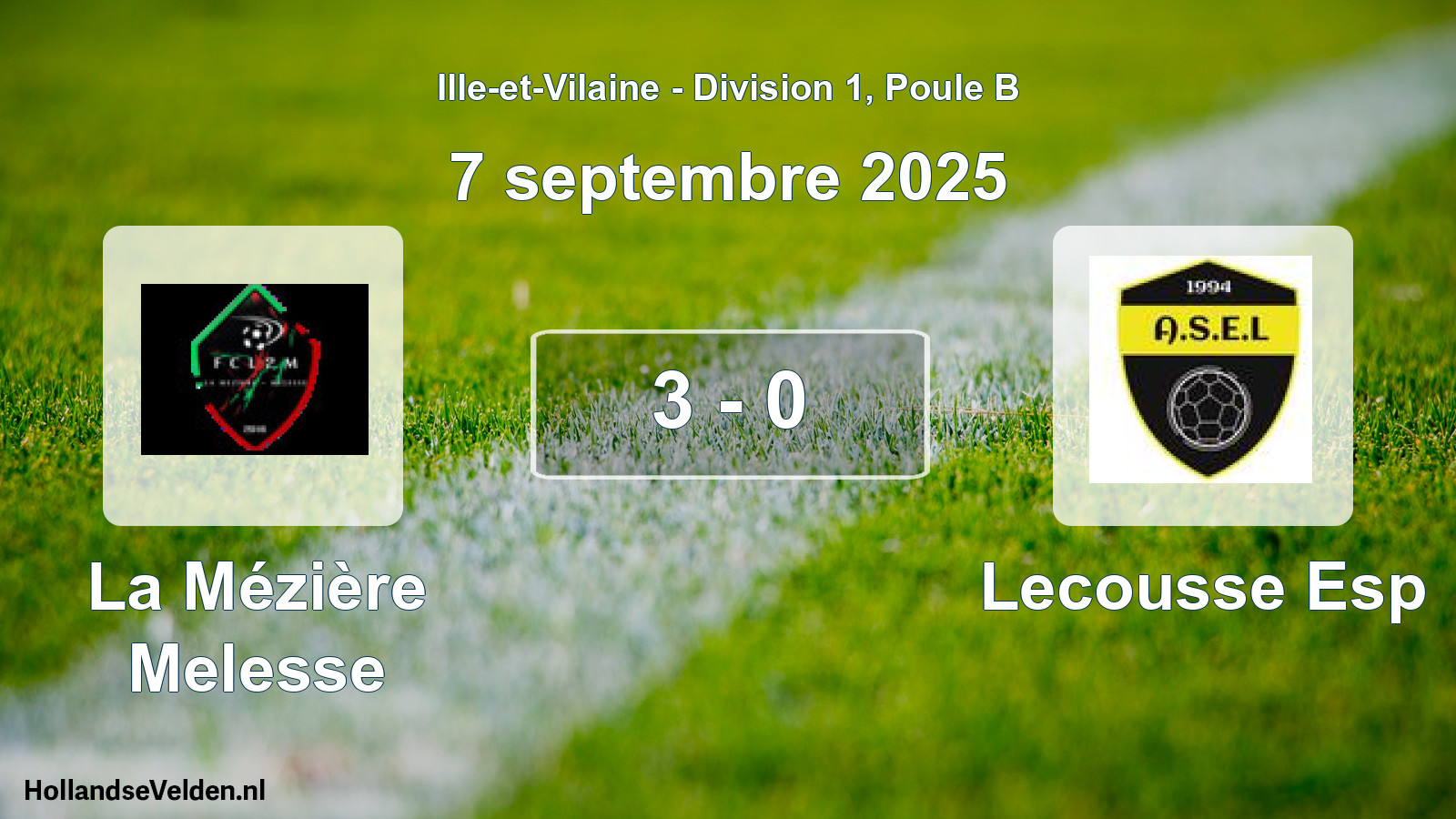 Total number of matches played: La Mézière Melesse - Lecousse Esp 3 - 0 (7 September 2025)
