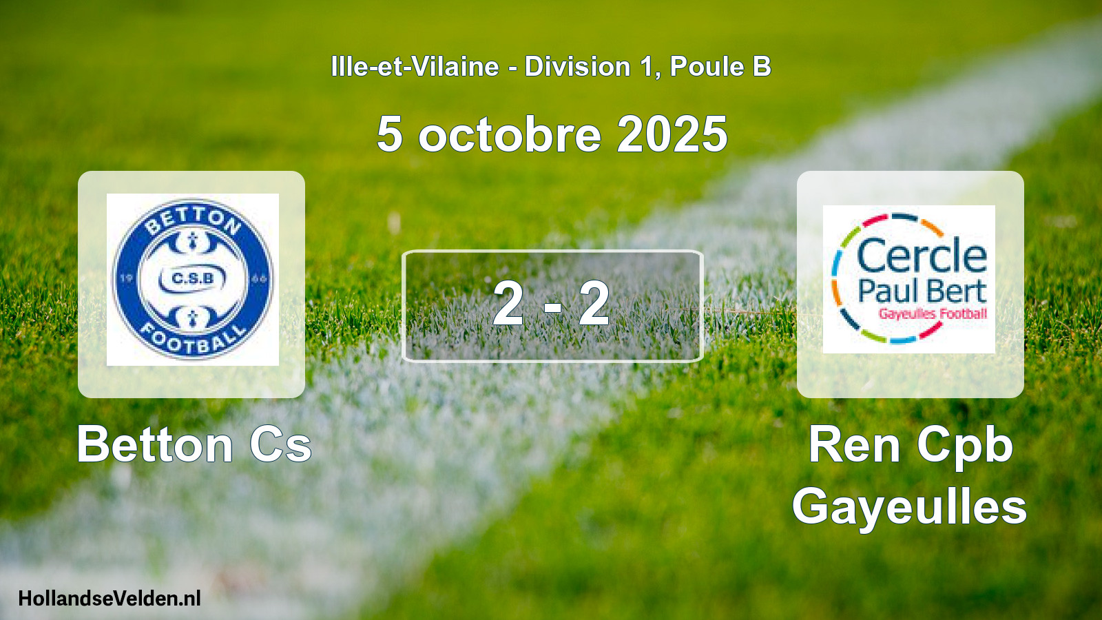 Gespeelde wedstrijd: Betton Cs - Ren Cpb Gayeulles 2 - 2 (5 oktober 2025)