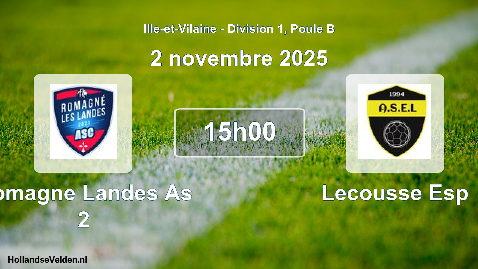 Geplande wedstrijd: Romagne Landes As 2 - Lecousse Esp (2 november 2025)