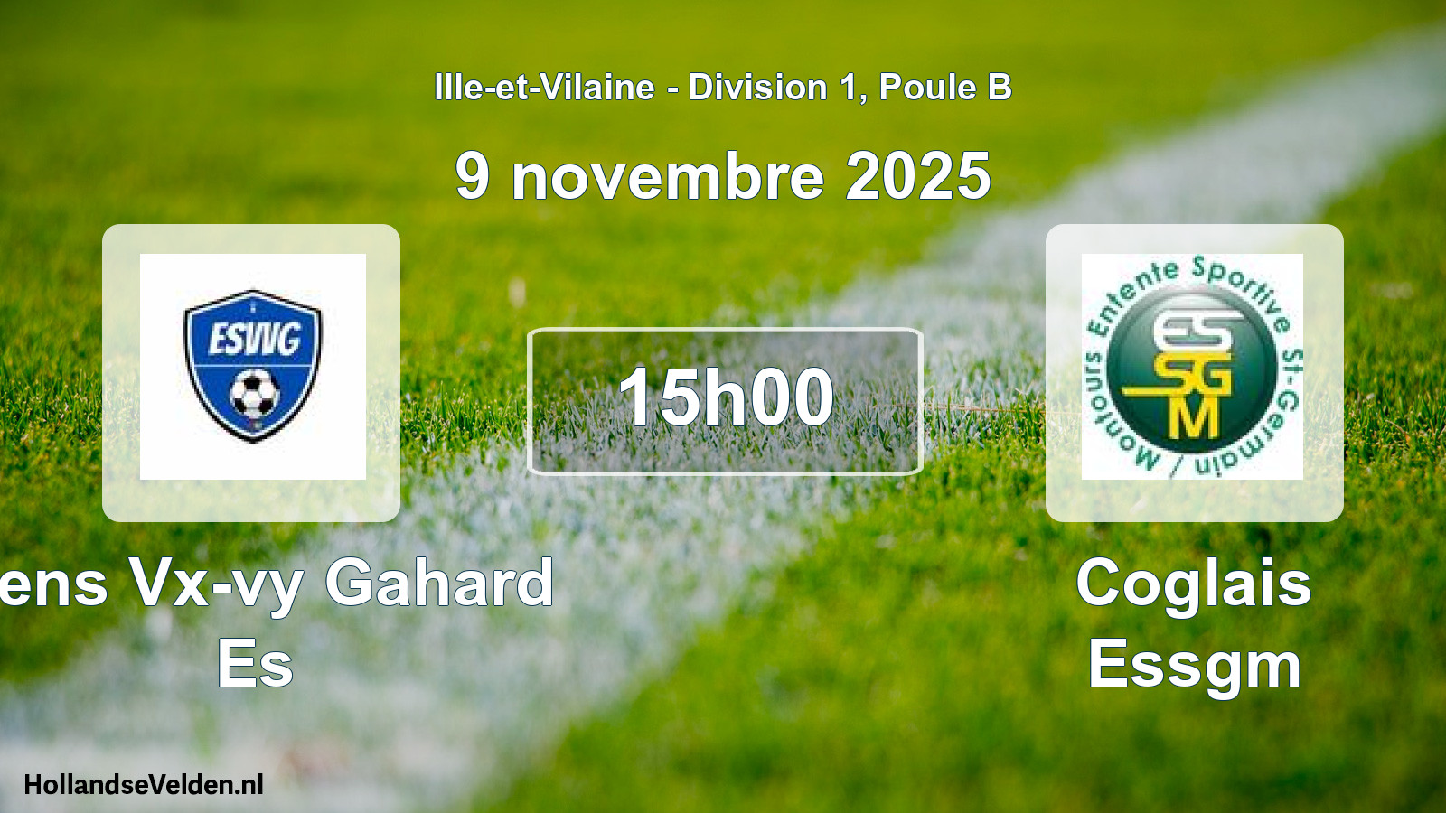 Geplande wedstrijd: Sens Vx-vy Gahard Es - Coglais Essgm (9 novembre 2025)