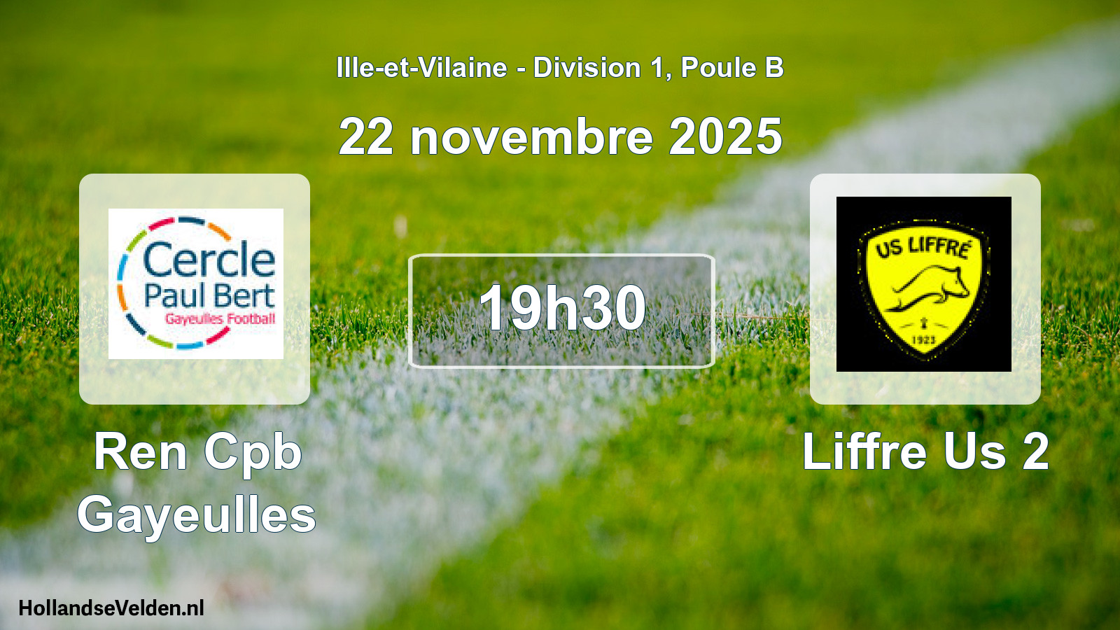 Geplande wedstrijd: Ren Cpb Gayeulles - Liffre Us 2 (22 november 2025)
