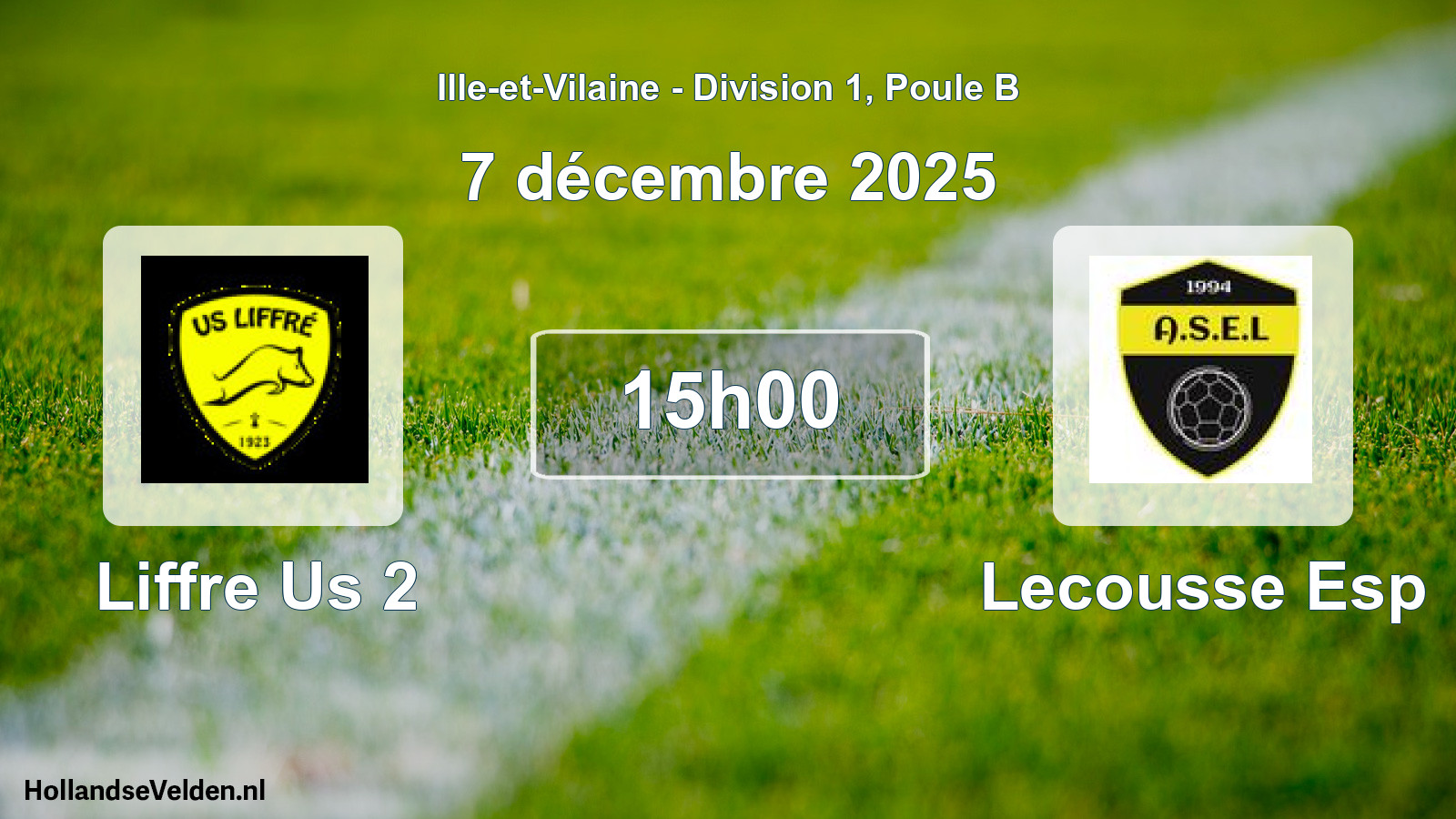 Geplande wedstrijd: Liffre Us 2 - Lecousse Esp (7 december 2025)
