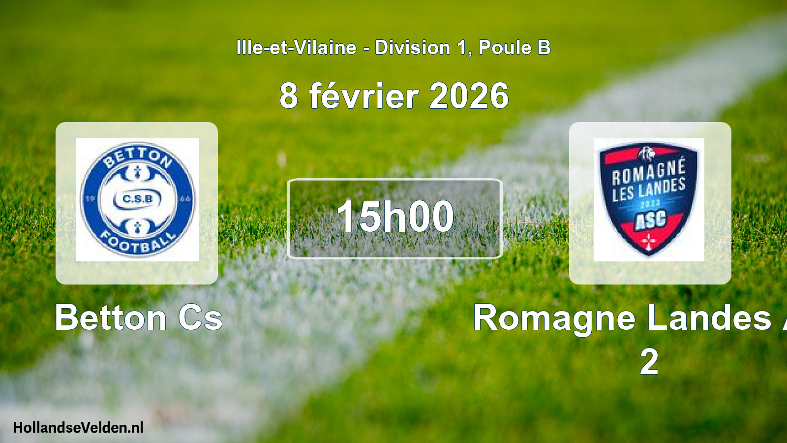 Scheduled Match: Betton Cs - Romagne Landes As 2 (8 February 2026)