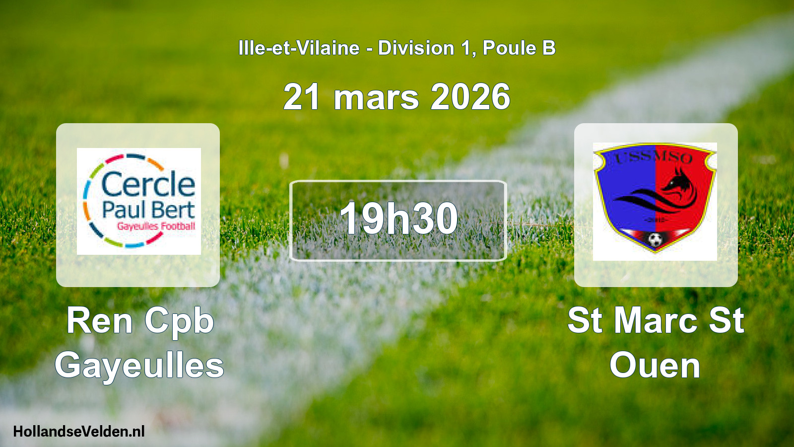 Geplande wedstrijd: Ren Cpb Gayeulles - St Marc St Ouen (21 maart 2026)