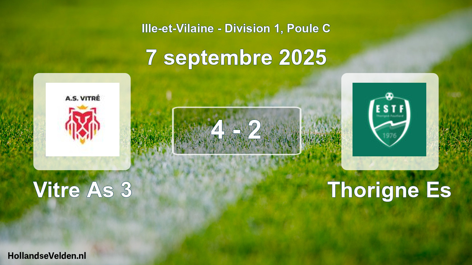 Gespeelde wedstrijd: Vitre As 3 - Thorigne Es 4 - 2 (7 septembre 2025)