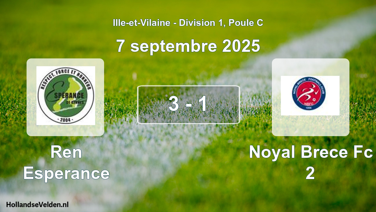 Gespeelde wedstrijd: Ren Esperance - Noyal Brece Fc 2 3 - 1 (7 septembre 2025)