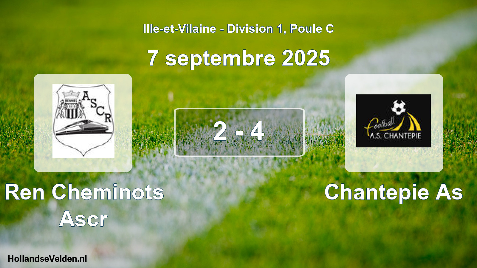 Gespeelde wedstrijd: Ren Cheminots Ascr - Chantepie As 2 - 4 (7 septembre 2025)
