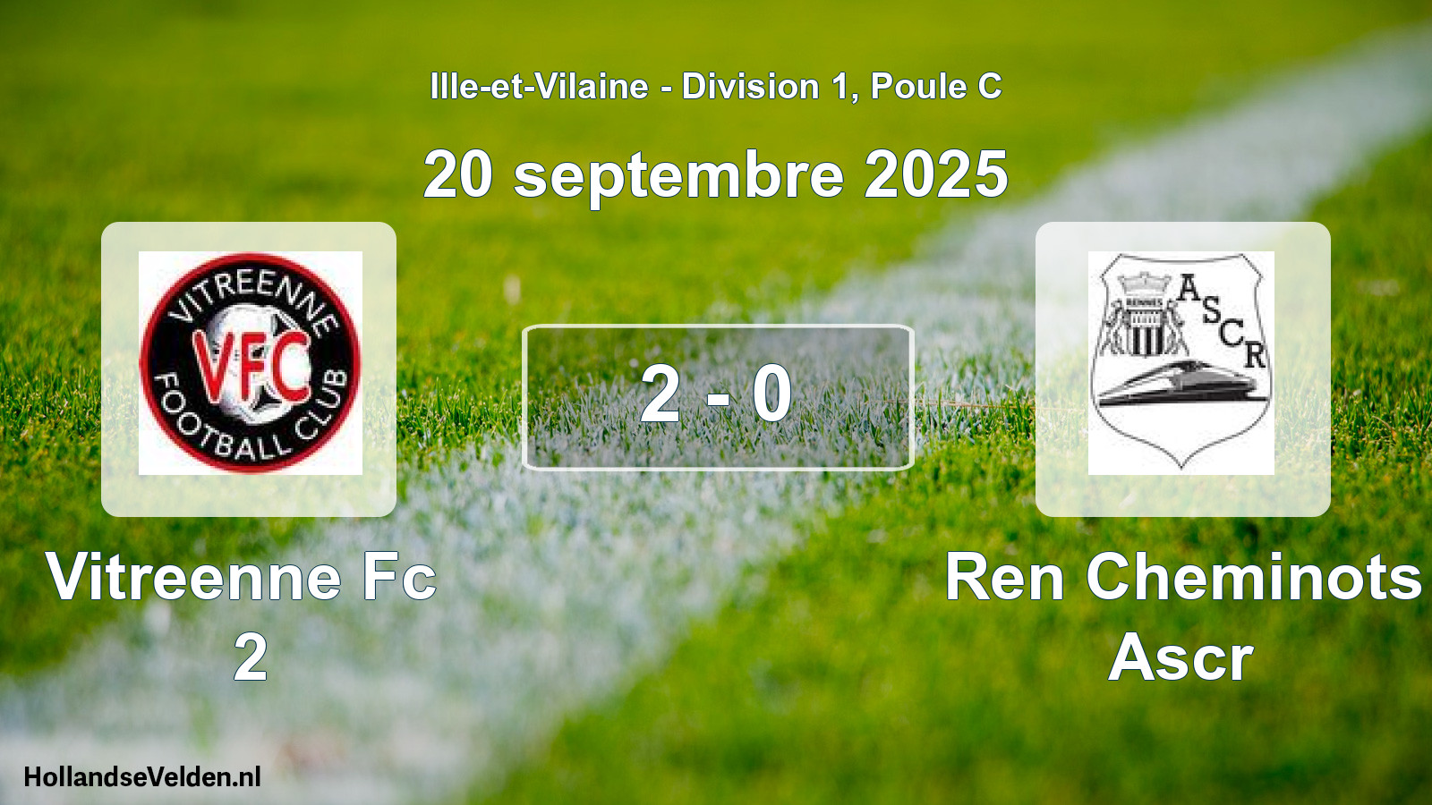 Total number of matches played: Vitreenne Fc 2 - Ren Cheminots Ascr 2 - 0 (20 September 2025)