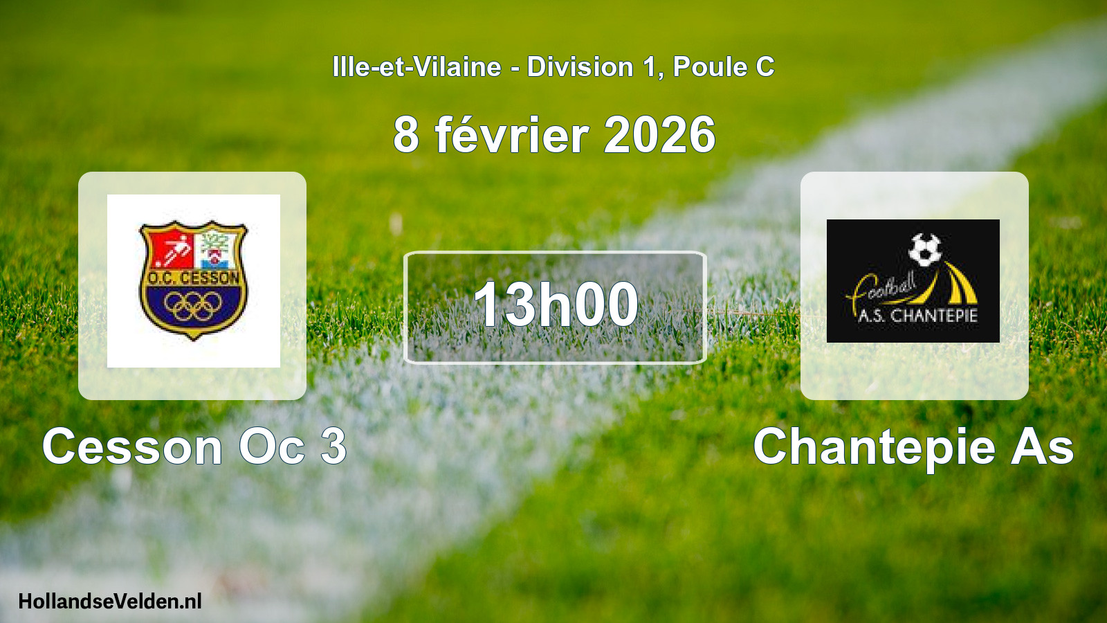 Geplande wedstrijd: Cesson Oc 3 - Chantepie As (8 février 2026)