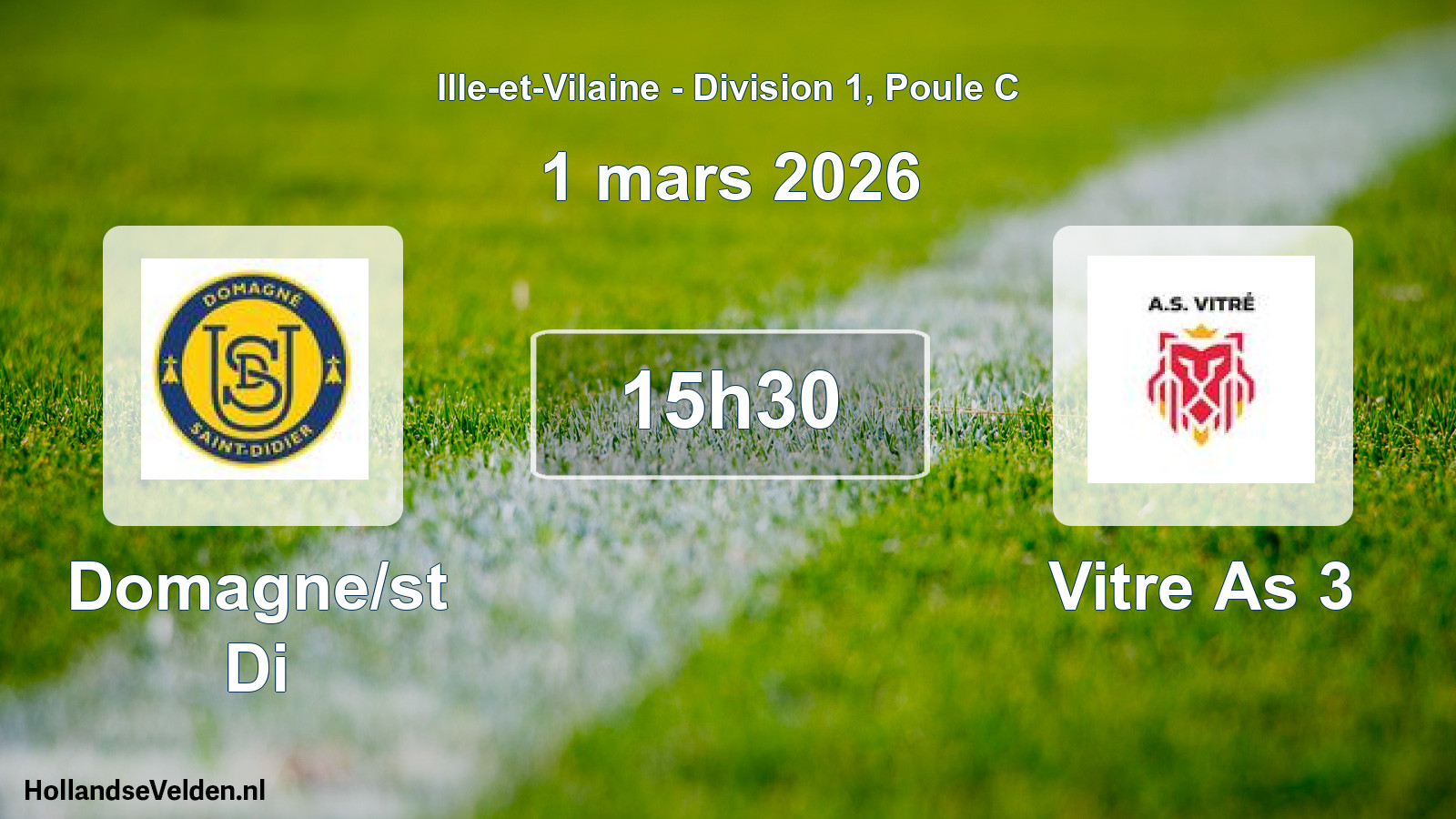 Geplande wedstrijd: Domagne/st Di - Vitre As 3 (1 mars 2026)